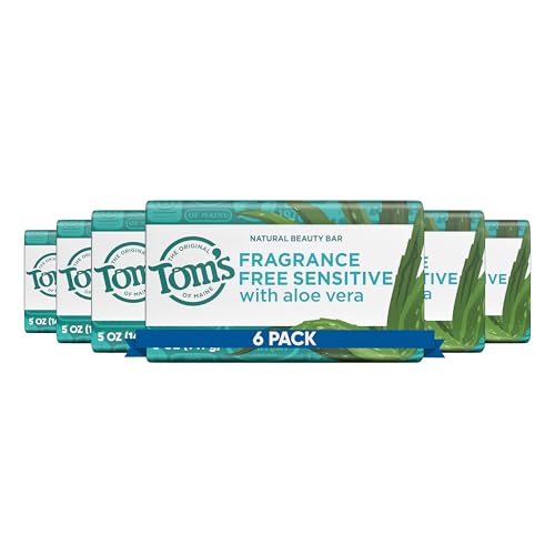 Tom’s of Maine Natural Beauty Bar Soap For Women and Men, Fragrance Free, Sensitive Skin, 5 oz Bar (Pack of 6) Beauty & Personal Care Tom's of Maine