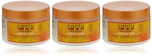 Cantu Natural Hair Define & Shine Custard 12 Ounce Jar (354ml) (3 Pack) Beauty & Personal Care Cantu