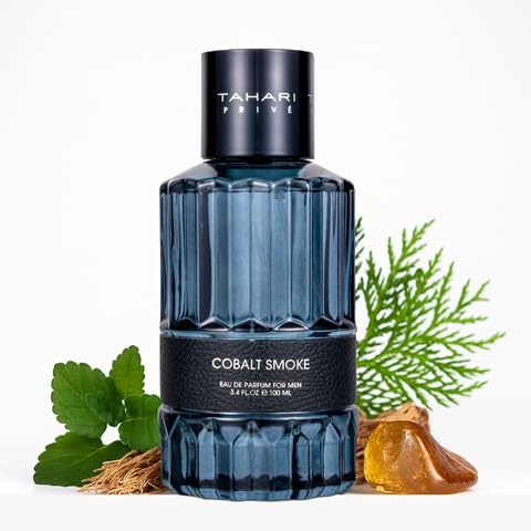 TAHARI Privé Cobalt Smoke - Luxury Cologne for Men with Seductive Patchouli, Vetiver & Cedar. Long-Lasting, Masculine Fragrance in Travel Size - Ideal Beauty & Personal Care TAHARI