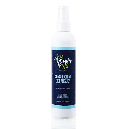 YOUNG KING HAIR CARE Kids Conditioning Detangler For Boys | Smooths and Softens Natural Curls | Plant-Based and Harm-Free (8 oz) Beauty & Personal Care YOUNG KING HAIR CARE