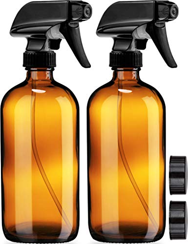 Sally's Organics Empty Amber Glass Spray Bottles - 2 Pack - Large 16oz Refillable Bottle for is Great for Essential Oils, Plants, Cleaning Solutions Beauty and Personal Care Sally's Organics Default Title