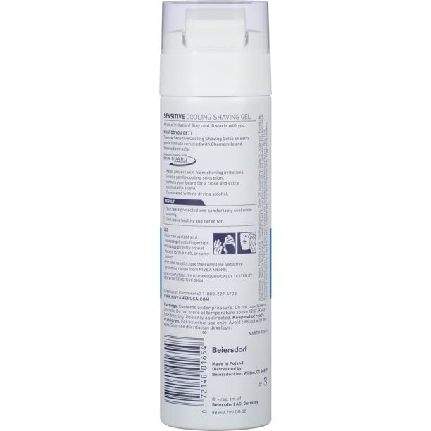 Nivea Men Sensitive Cooling Shaving Gel, 7 Oz (Pack of 5) Beauty & Personal Care NIVEA