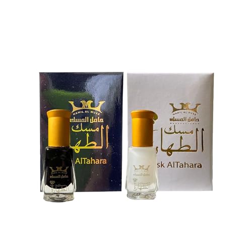 Platinum Egypt Musk Al Tahara 100% Pure Altahara Perfume thick oil Arabian Fragrance Body Oil Black & White 6ml each Beauty & Personal Care Platinum Egypt