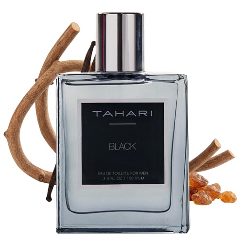 TAHARI Black Eau de Toilette for Men - Long-Lasting Luxury Cologne with Rum, Leather & Tobacco Scent - Bold, Rich Unforgettable Men’s Fragrance Spray Beauty & Personal Care TAHARI