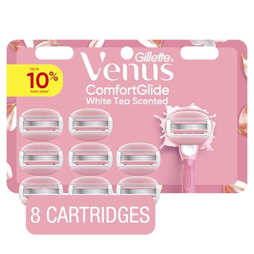 Venus ComfortGlide White Tea Women's Razor Blades, with Built-in Shave Gel Bars, 8 Razor Blade Refills Beauty and Personal Care Gillette Venus