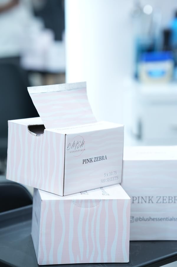 Blush Essential Pink Zebra Hair Salon Aluminum Foils - 500 Sheets, 5in x 10.75in - Tin Foil for Highlighting, Balayage, and Hair Color, Cute Hair Beauty & Personal Care Blush Essentials