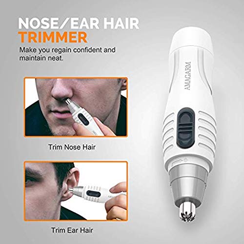 Updated 2019 Version Nose Hair Trimmer for Men & Women, AMAGARM Electric Nose and Ear Hair Trimmers/Clippers Removal, Wet/Dry, PX7 Waterproof, Mute Beauty and Personal Care AMAGARM