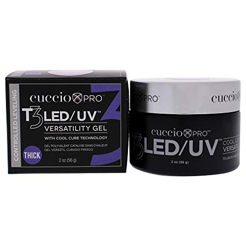 Cuccio Pro T3 LED/UV Cool Cure Versatility Gel - Controlled Levelling - Incredibly Flexible - Strong Adhesion - Thick Viscosity - Fast Application Beauty & Personal Care Cuccio