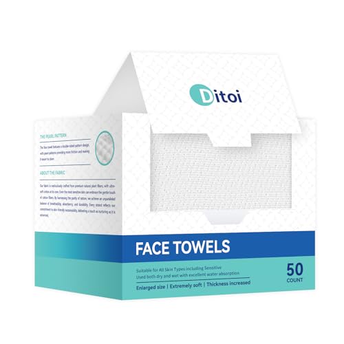 Ditoi Disposable Face Towels XXL, Soft Deep-Cleansing Face cloths,50 Count Beauty and Personal Care Ditoi Default Title