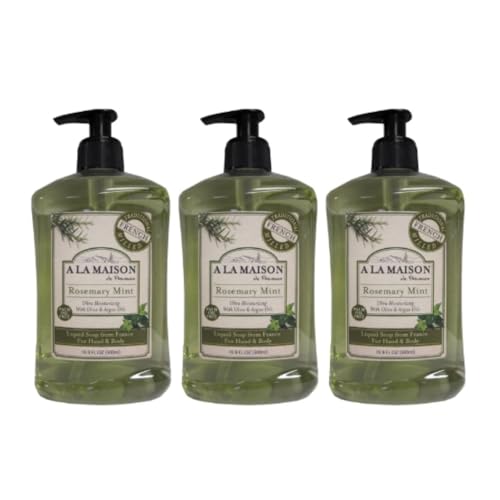 A LA MAISON Rosemary Mint French Liquid Hand Soap - Natural Hand Wash Made with Essential Oils - Biodegradable, Plant-Based, Vegan, Cruelty-Free Beauty & Personal Care A LA MAISON