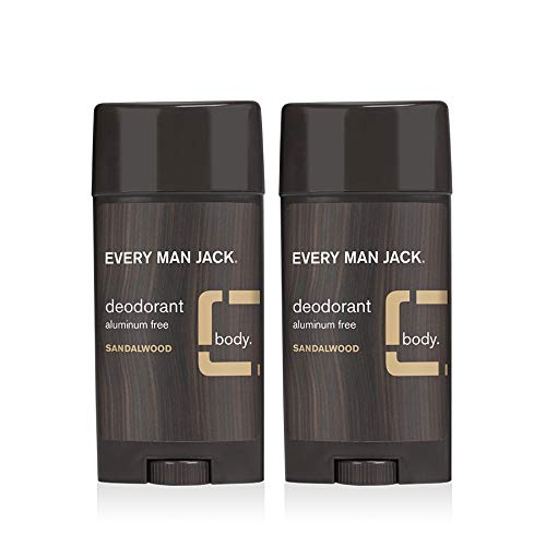 Every Man Jack Men's Natural Deodorant - Sandalwood - 3-ounce Twin Pack - 2 Sticks Included - Naturally Derived, Aluminum Free, Parabens-free Beauty and Personal Care Every Man Jack