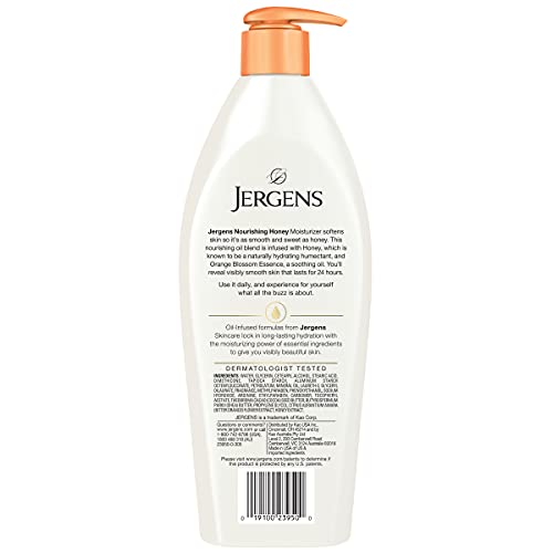 Jergens Nourishing Honey Dry Skin Moisturizer, with Illuminating Hydralucence Blend, Skin Nourishing Formula, Dermatologist Tested, 16.8 Oz, Pack of 4 Beauty & Personal Care Jergens