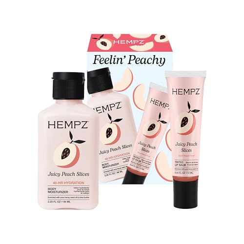 Hempz NEW Mini Peach Body Lotion and Lip Balm Set, Feelin' Peachy, 2 pack kit Beauty & Personal Care Hempz