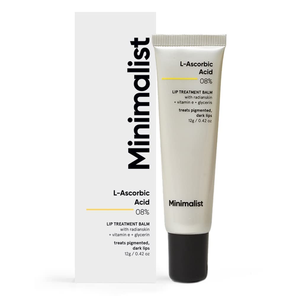 Minimalist 8% L-Ascorbic Acid Lip Treatment Balm with Vitamin E, Radianskin & Glycerine for Pigmented & Dark Lips - 12 gm Beauty and Personal Care Dalal