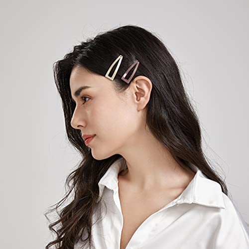 Dofash Double Grips 4.5CM/1.77 Inch Small Hair Clips Hair Barrettes Snap Clips Metal Accessories For Woman-6 Count (Brown) Beauty & Personal Care Dofash