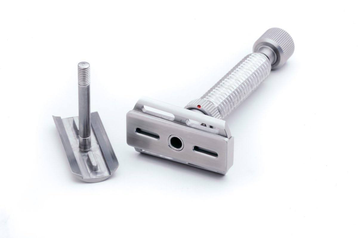 Rex Supply Co. Konsul Adjustable Slant Safety Razor - Stainless Steel Double Edge Razor with Diamond Grip - Customizable Shaving Precision - Made in Beauty and Personal Care Rex Supply Company