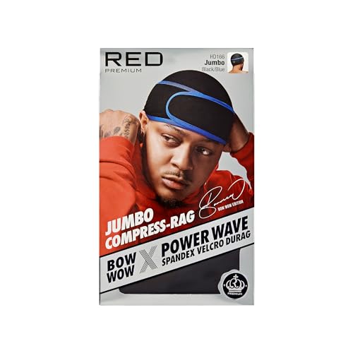 Red by Kiss Bow Wow X Power Wave Durag, Adjustable Compression Cap with Hook-and-Loop Strap, Cape-Less Tail-Less Wave Cap for Men & Women, for 360 Beauty and Personal Care Red by Kiss Default Title