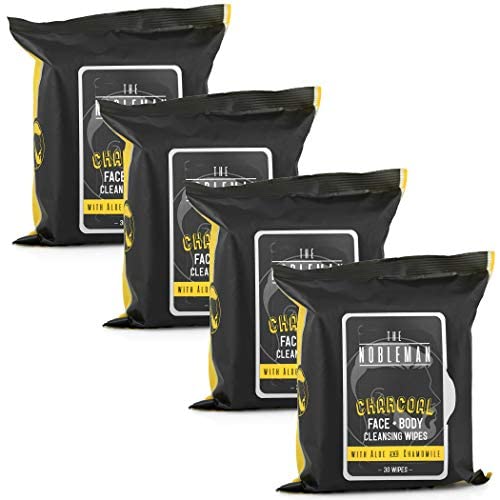 Men's Charcoal Face + Body Cleansing Wipes - 4 Pack (120ct) Beauty & Personal Care The Nobleman