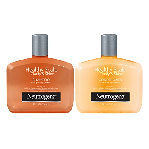 Neutrogena Exfoliating Healthy Scalp Clarify & Shine Shampoo & Conditioner for Oily Hair and Scalp, with Pink Grapefruit, pH-Balanced, Paraben Beauty & Personal Care Neutrogena
