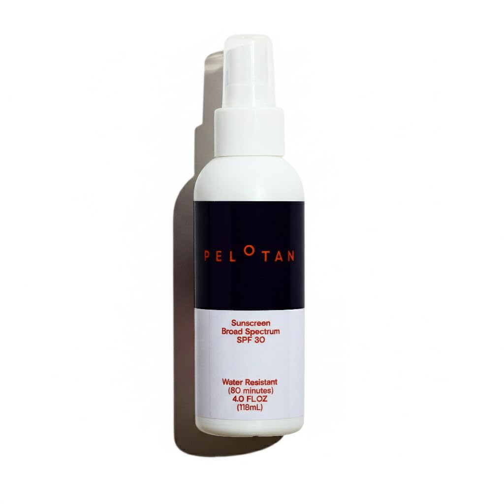 Pelotan Spray Sunscreen SPF 30 (4 Fl Oz) - Lightweight, Sweat-Resistant Sun Protection for Cyclists & Runners - Used by Pro Athletes - Safe Beauty & Personal Care Pelotan