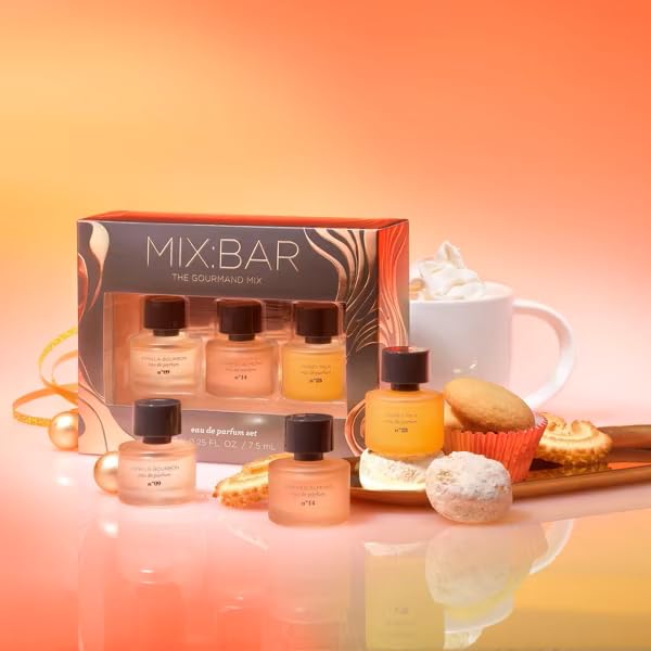 MIX:BAR Mini Perfume Set for Women - Eau de Parfum Splash Dabber Trio 3pc Gift Set (Vanilla Bourbon, Whipped Almond, Honey Milk) - Travel Size Beauty & Personal Care MIX:BAR