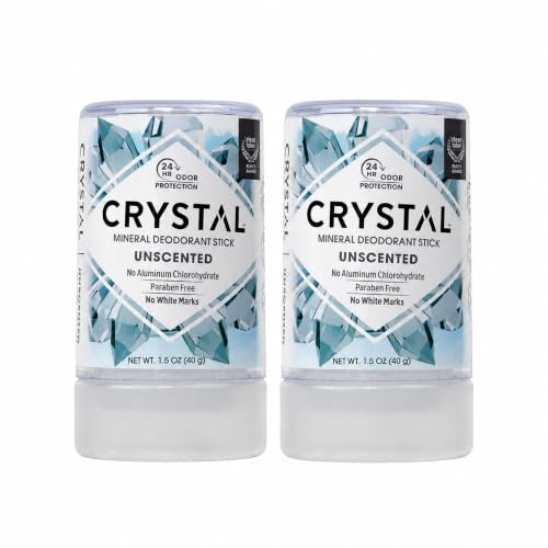 CRYSTAL™ Travel Stick Mineral Deodorant - Unscented Body Deodorant With 24-Hour Odor Protection, Non-Staining & Non-Sticky, Aluminum Chloride Beauty and Personal Care Crystal Essence
