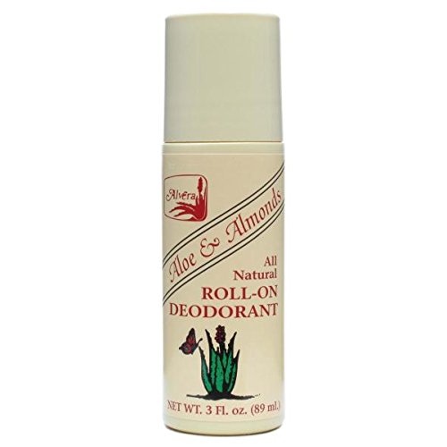 Alvera All Natural Roll-On Deodorant Aloe & Almonds - 3 Fl Oz, 4 pack Beauty and Personal Care Alvera