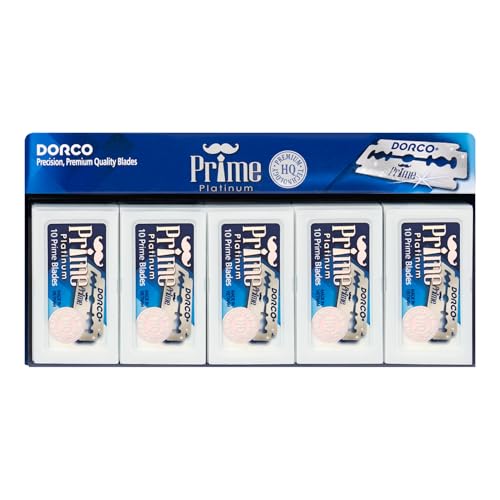 Dorco STP301 Prime Platinum Extra Double Edge Razor Blades 100 Count, Premium Stainless Steel Shaving Blades, Super Sharp for Smooth, Precise Shave Beauty and Personal Care DORCO