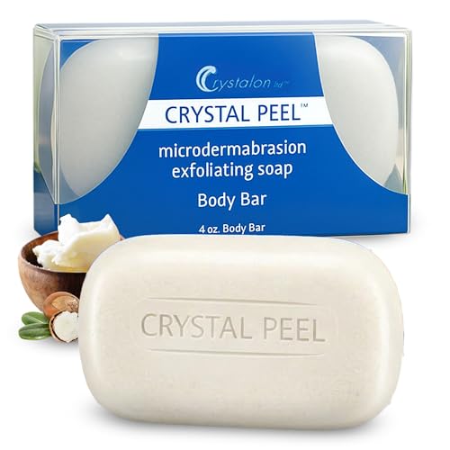 Exfoliating Bar Soap for Men & Women, Crystal Peel Luxury Microdermabrasion Hydrating & Exfoliating Body Soap Bar, Solid Magnesium Mineral Scrub Beauty & Personal Care Crystalon Crystal Peel
