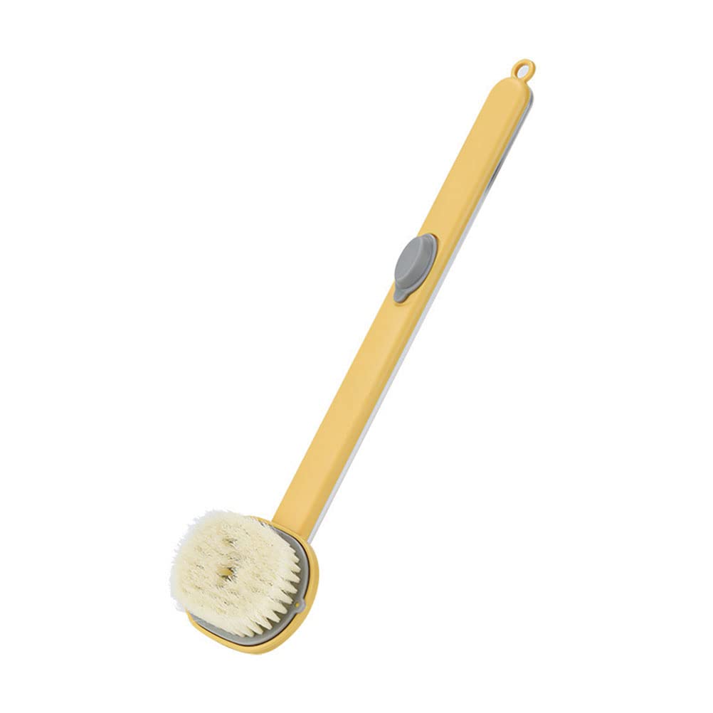 Handle Liquid Bath Brush with Soap Dispensing, Exfoliating Scrubber for Back, Legs. Promotes, Suitable for All Skin Types (Yellow) Beauty and Personal Care ZJchao