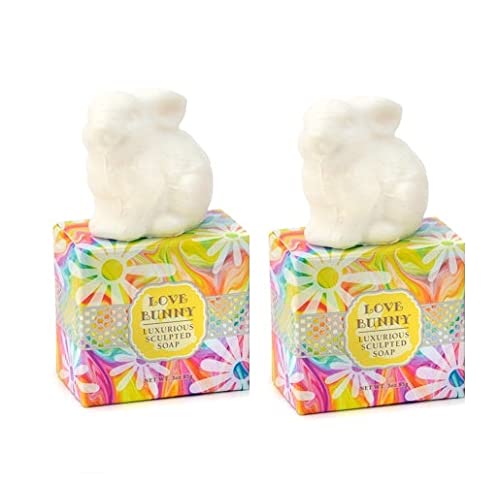 Greenwich Bay Trading Easter Gift Set- 2 Soap Bar Easter Bunny Set- Love Bunny White Decorative Soaps - Enriched with Shea Butter, Cocoa Butter, Sweet Beauty & Personal Care Greenwich Bay