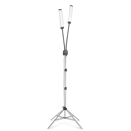 GLAMCOR Revolution X Portable LED Lighting Kit for Makeup Artist, Esthetician and Tattoo Artist | HD 5600K Lighting | Dual-Length arms for Precise Beauty & Personal Care GLAMCOR