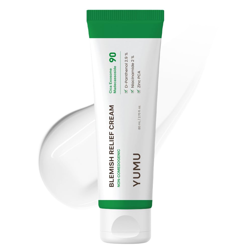YUMU Cica Exosome Zinc Blemish Relief Cream, Face Moisturizer for Sensitive, Acne-Prone Skin, Lightweight, Breakouts, Barrier Repair, Hydration Beauty and Personal Care YUMU Default Title