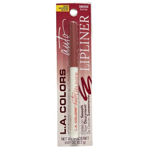 LA Colors Red Auto Lipliner Pencil - Fearless (C69228), Long-Wearing Smooth Glide Retractable Liner, 0.01 oz Beauty & Personal Care L.A. COLORS