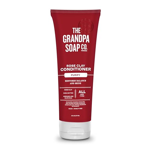 The Grandpa Soap Company Purifying Rose Clay Conditioner - Lift Impurities While Nourishing Hair, With Rose Clay, Shea Butter & Avocado Oil, Vegan,