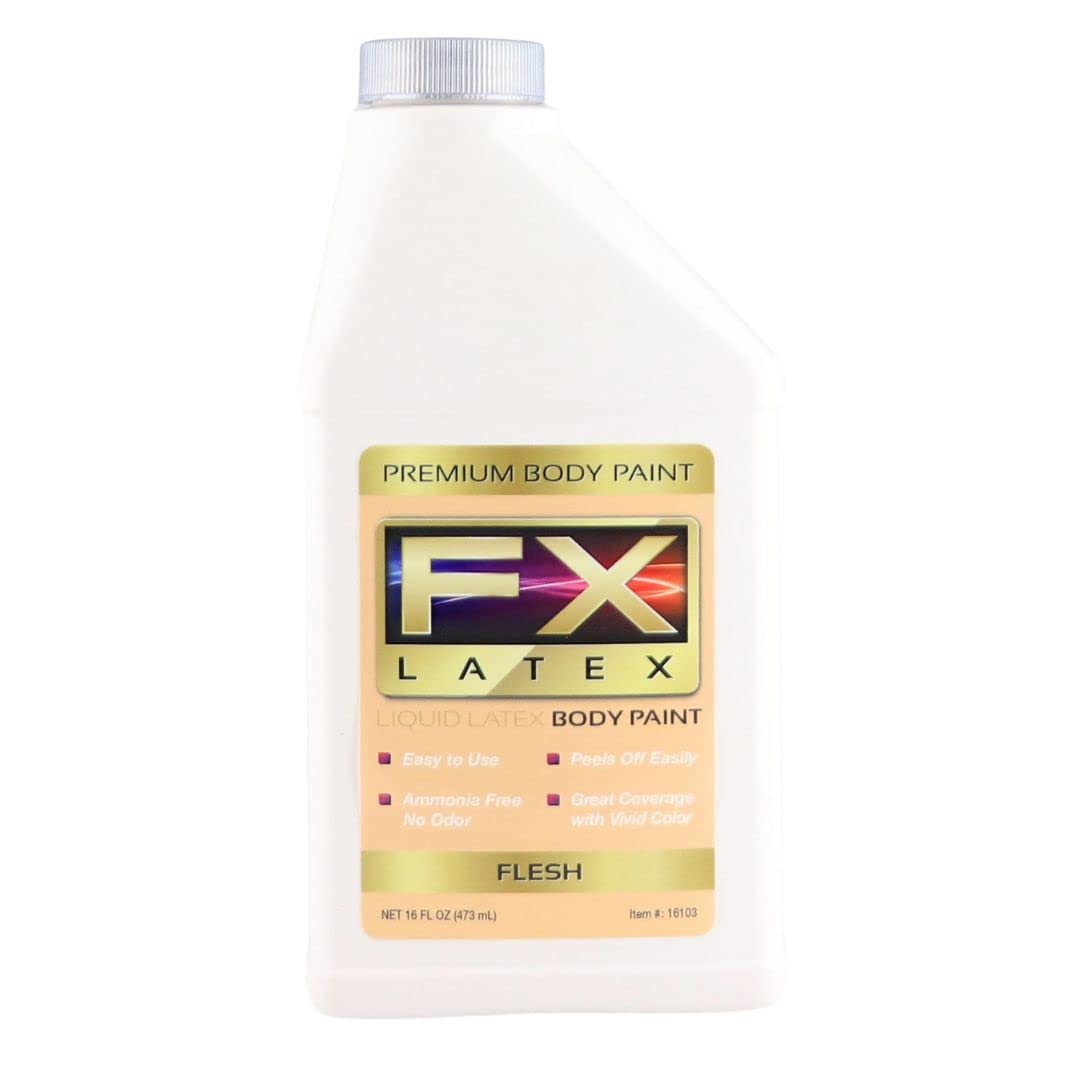 Flesh 16 Oz - Liquid Latex Face and Body Paint, Ammonia Free No Odor, Arts and Crafts Paint for Halloween Zombie Cosplay! Beauty & Personal Care Liquid Latex Fashions