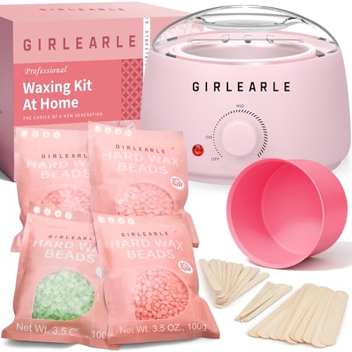 Waxing Kit for Women and Men, GIRLEARLE Wax Warmer Hair Removal at Home with Beads, Multiple Formulas Target Different Types of Sensitive Skin Body Beauty and Personal Care GIRLEARLE
