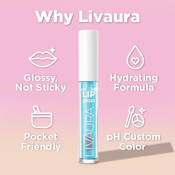 LIVAURA Tinted Lip Gloss for Women, pH Activated Hydrating, Moisturizing, Shiny Lipgloss, Non Sticky LipGloss, Glossy Lip Tint, Lip Shine, Smooth Lip Beauty & Personal Care LIVAURA