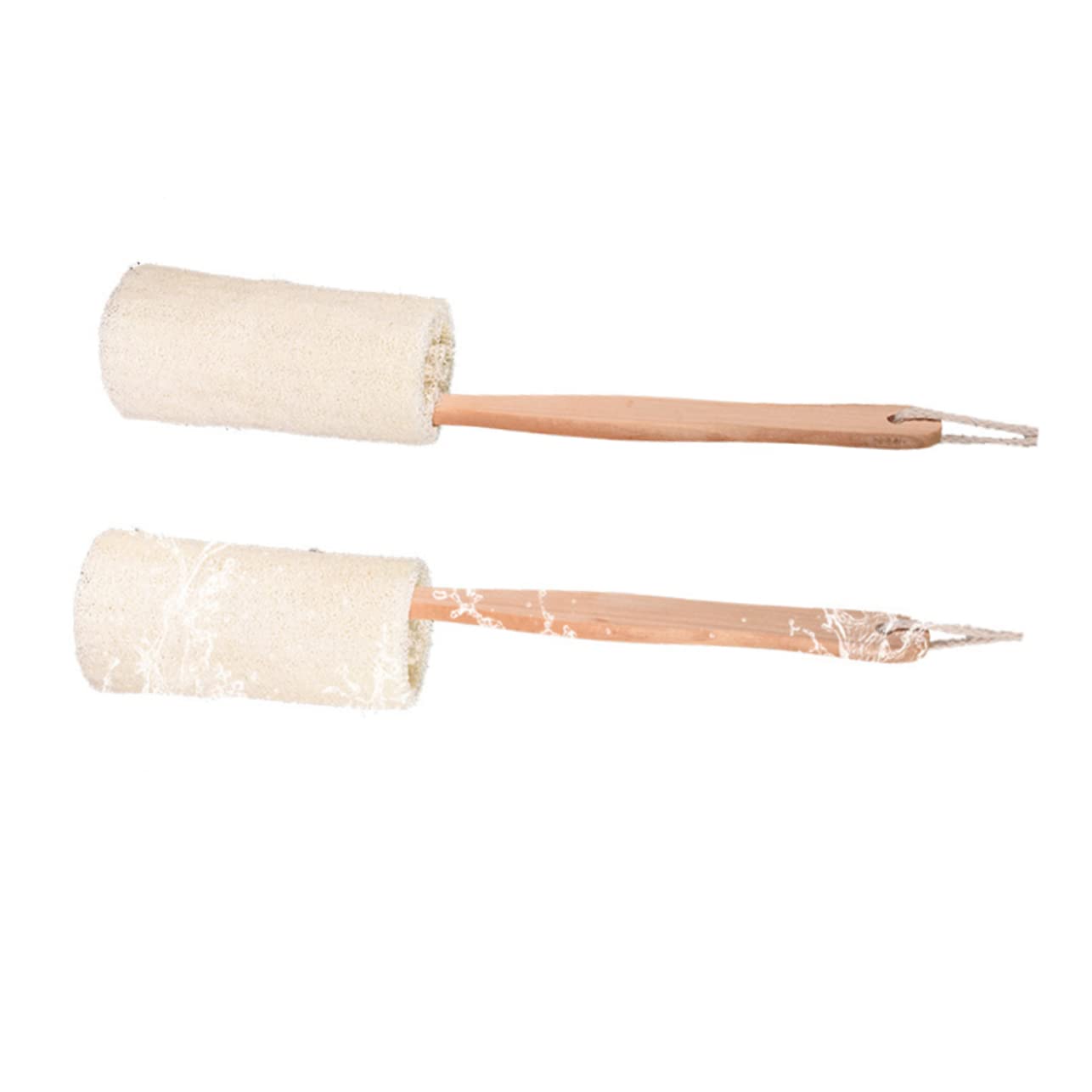 OUNONA Natural Exfoliating Shower Brush with Long Wooden Handle Raw Wood Body Scrubber Loofah for Gentle Bathing and Smooth Skin Suitable for Oily Beauty and Personal Care OUNONA