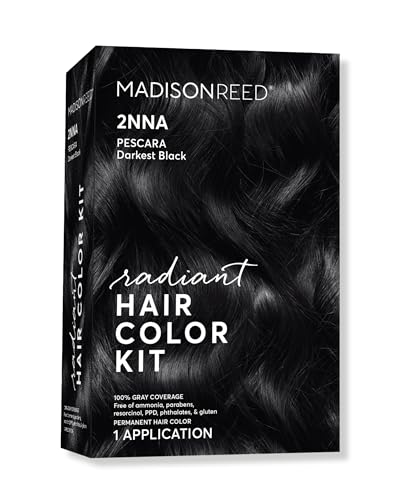 Madison Reed Radiant Hair Color Kit - 2NNA Darkest Cool Black with Ash Undertones (Pescara Black), Dimensional Gray Hair Blending Permanent Hair Dye Beauty & Personal Care Madison Reed