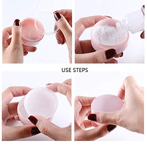 LASSUM 3 Pieces 5ml Plastic Empty Loose Powder Container Make-up Loose Powder Puff Box Case with Sifter and Lids (Random Color) Beauty & Personal Care LASSUM