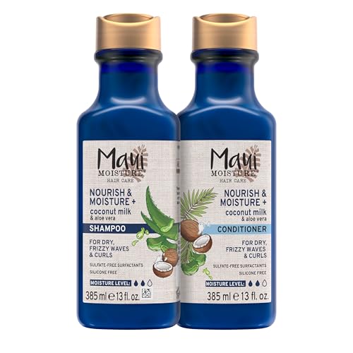 Maui Moisture Nourish & Moisture + Coconut Milk Shampoo + Conditioner to Hydrate and Detangle Curly Hair, Lightweight Daily Moisturizing Shampoo Beauty & Personal Care Maui Moisture