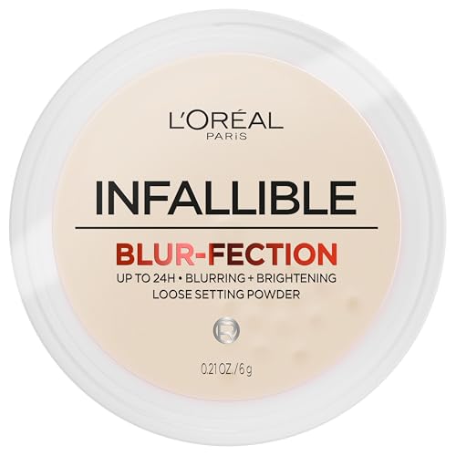L'Oreal Paris Infallible Blur-fection Longwear Loose Setting Powder, Blurring Face Powder With Up to 24HRs of Wear, Translucent Light, 1 Kit