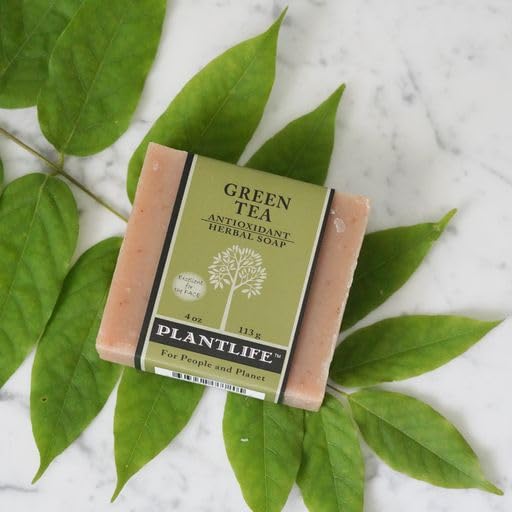 Plantlife Green Tea Bar Soap - Moisturizing and Soothing Soap for Your Skin - Hand Crafted Using Plant-Based Ingredients - Made in California 4oz Bar Beauty & Personal Care Plantlife