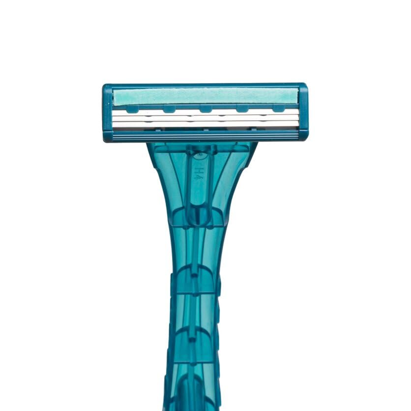 DawnMist Triple Play Razors - Triple Blade with Lubricating Strip, Single Edge, Teal, 2 Pack (20 Count) Beauty and Personal Care DawnMist