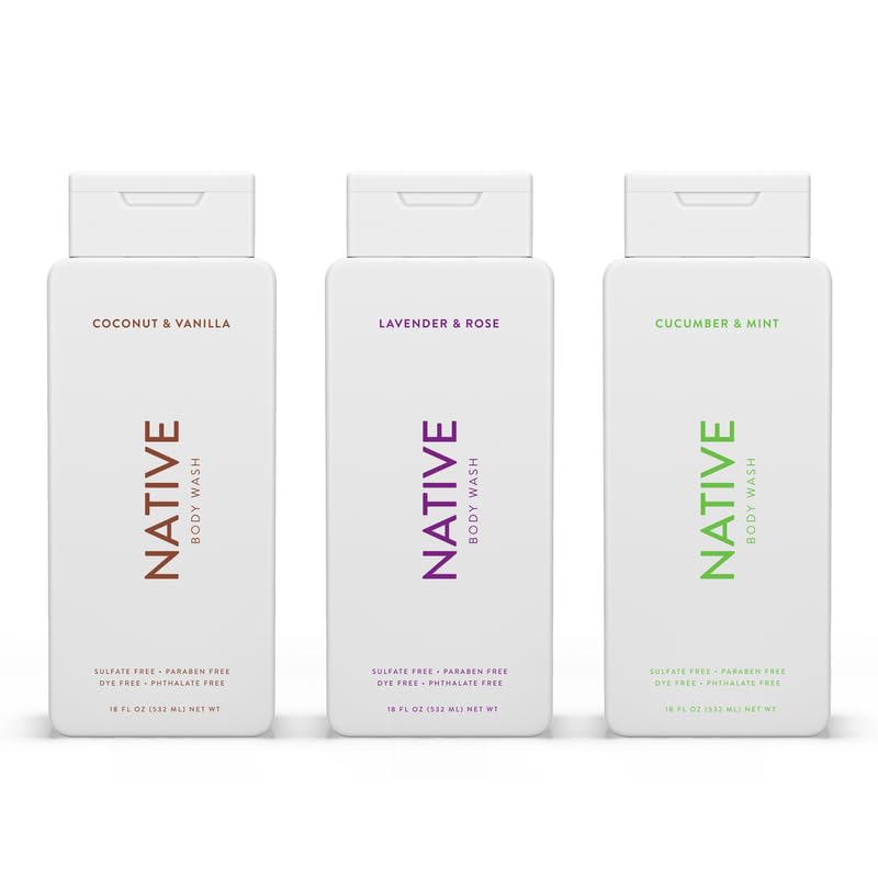 Native Body Wash Contains Naturally Derived Ingredients | for Women & Men, Sulfate, Paraben, & Dye Free Leaving Skin Soft & Hydrated |Coconut Beauty & Personal Care Native
