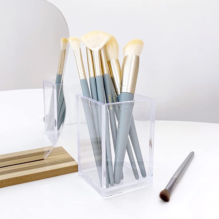 Newkita 3 Pack Clear Acrylic Cosmetic Pencil Pen Holder Cup, Clear Makeup Brush Holder, Desk Acrylic Brushes Storage Beauty and Personal Care Newkita