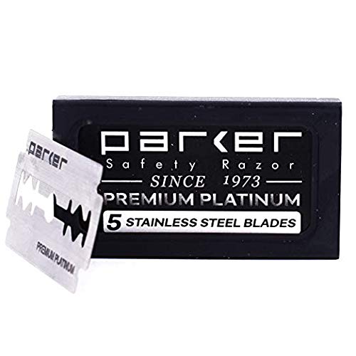 Parker 97R Traditional Double Edge Safety Razor & 5 Parker Premium Razor Blades Beauty and Personal Care Parker Safety Razor