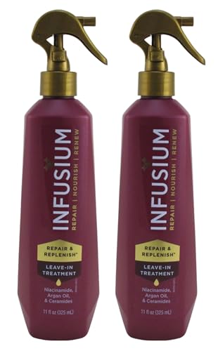 INFUSIUM LEAVE-IN TREATMENT Repair & Replenish, Nourish, Renew Spray with Niacinamide, Argan Oil, Ceramides, 11 FL OZ - 2 Pack Beauty & Personal Care Infusium