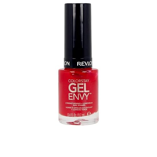 Revlon ColorStay Gel Envy Longwear Nail Polish, with Built-in Base Coat & Glossy Shine Finish, in Red/Coral, 550 All On Red, 0.4 oz Beauty & Personal Care REVLON